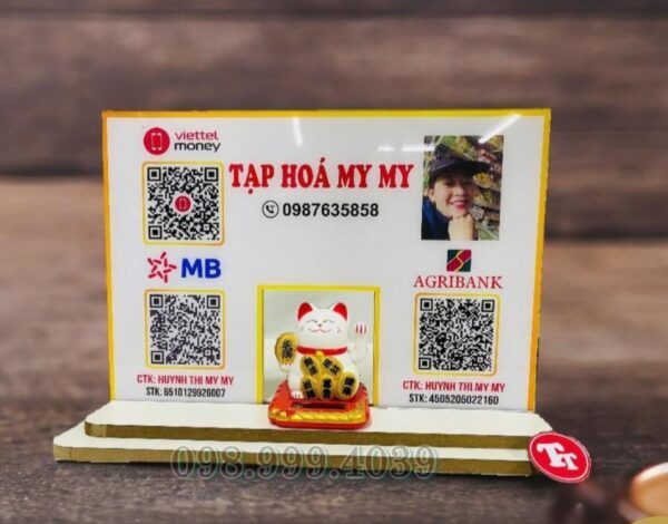 bảng mã qr code để bàn - mèo thần tài vẫy tay (2)