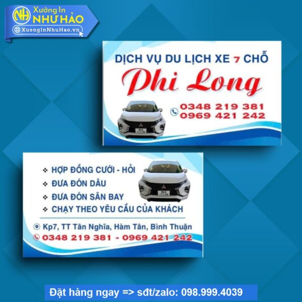 card visit xe dịch vụ