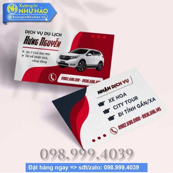 card visit xe dịch vụ