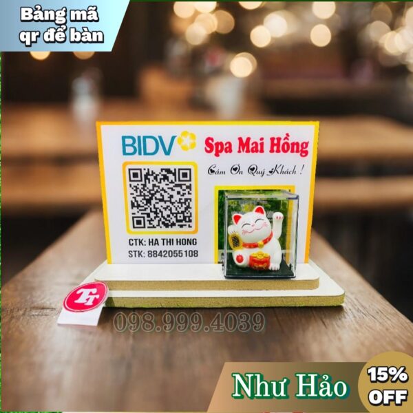 Bảng mã qr code để bàn bằng mica