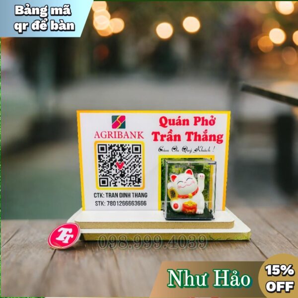 Bảng mã qr code để bàn bằng mica