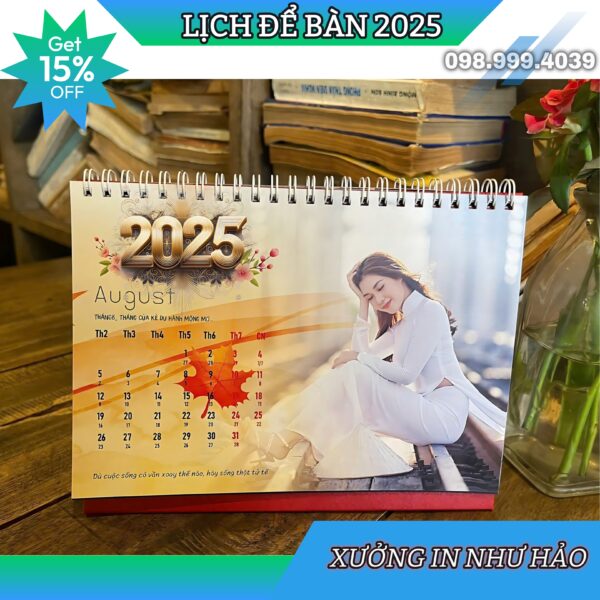 Lịch để bàn chữ A năm 2025