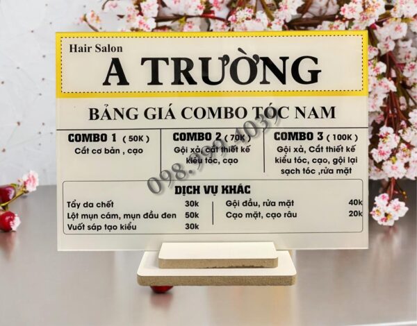 Menu bảng giá dịch vụ