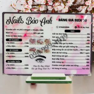 Menu bảng giá dịch vụ