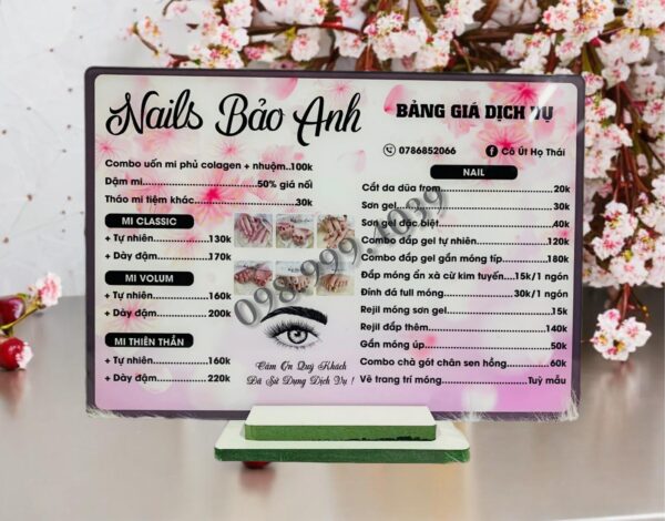 Menu bảng giá dịch vụ