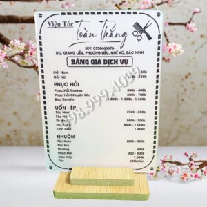 Menu bảng giá salon tóc - Nail
