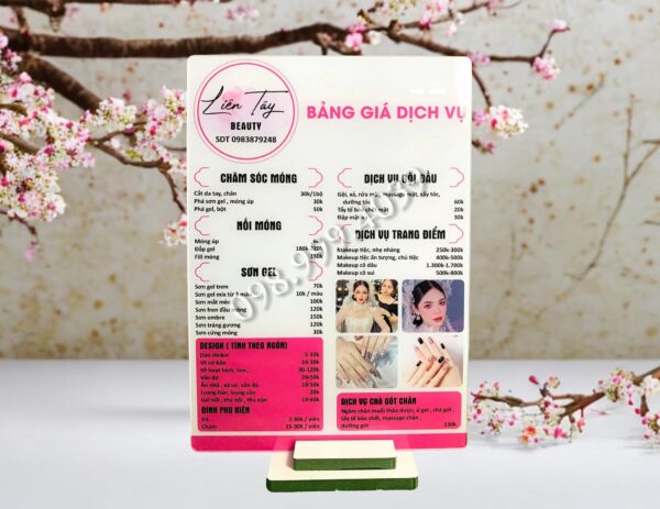 Menu bảng giá salon tóc - Nail