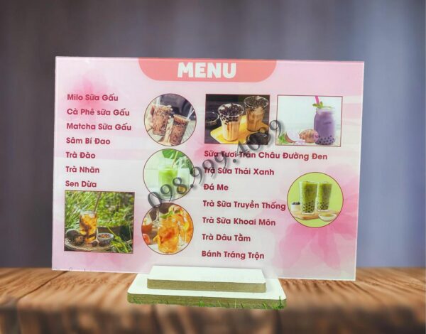 In menu quán giá rẽ - thiết kế theo yêu cầu