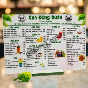 In menu quán giá rẽ - thiết kế theo yêu cầu
