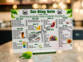 In menu quán giá rẽ - thiết kế theo yêu cầu