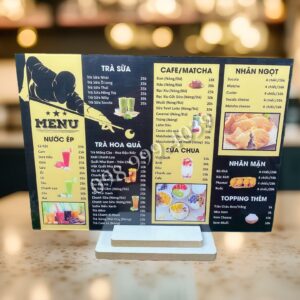 In menu quán giá rẽ - thiết kế theo yêu cầu