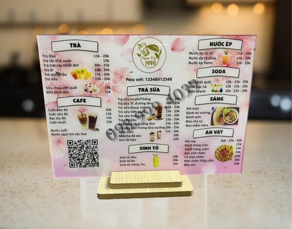 In menu quán giá rẽ - thiết kế theo yêu cầu