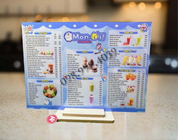 In menu quán giá rẽ - thiết kế theo yêu cầu