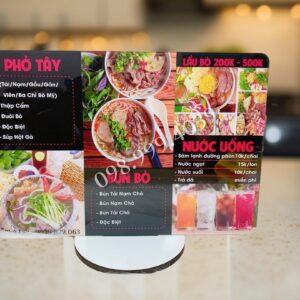 In menu quán giá rẽ - thiết kế theo yêu cầu