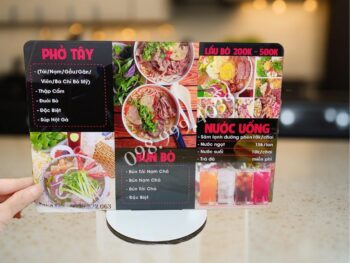 In menu quán giá rẽ - thiết kế theo yêu cầu