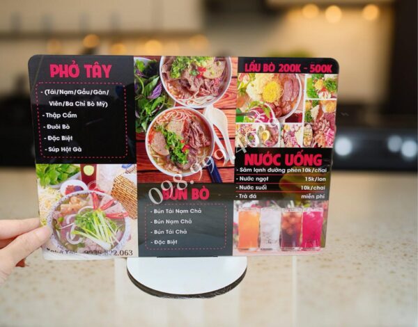 In menu quán giá rẽ - thiết kế theo yêu cầu