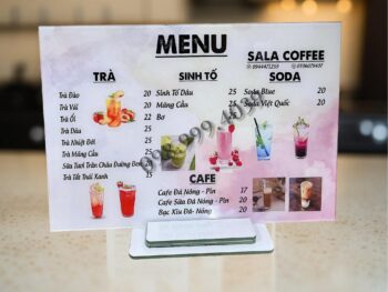 In menu quán giá rẽ - thiết kế theo yêu cầu