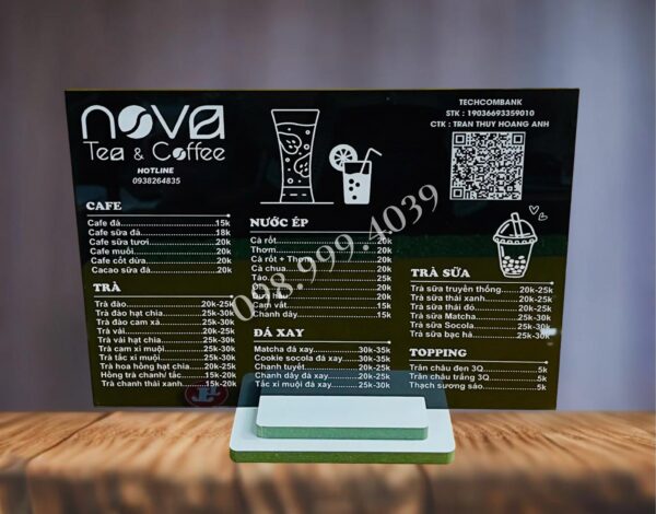 In menu quán giá rẽ - thiết kế theo yêu cầu