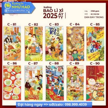 Set 10 Bao Lì Xì 2025 Độc Đáo