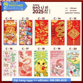 Set 10 Bao Lì Xì 2025 Độc Đáo