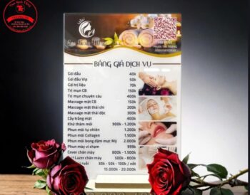 Bảng Menu Mica Để Bàn - Bảng Giá Dịch Vụ