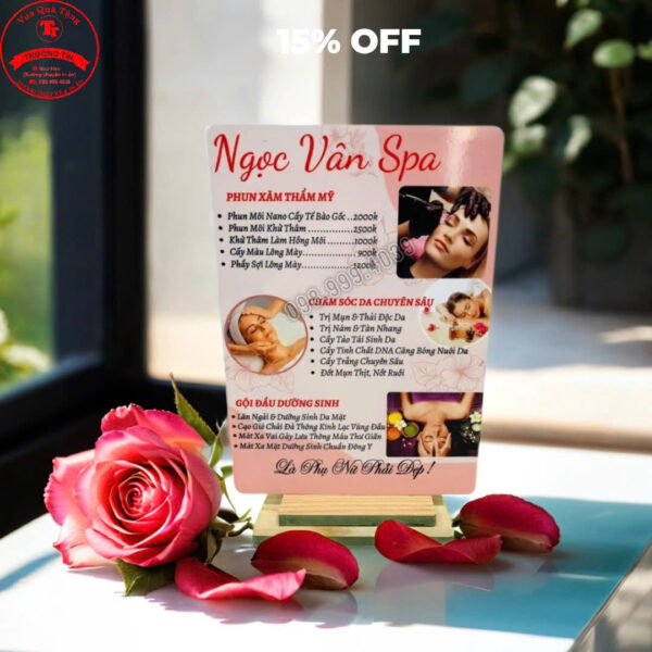 In Menu - bảng giá dịch vụ spa - Naill