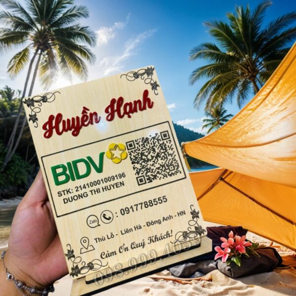 Biển Quét Mã QR Code Để Bàn - Gỗ - Hình ảnh 6