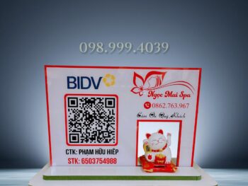 Bảng mã qr code để bàn bằng mica