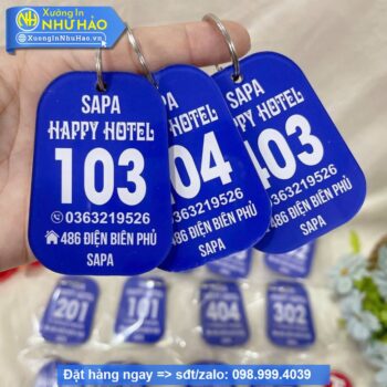 móc khóa số phòng nhà nghỉ khách sạn
