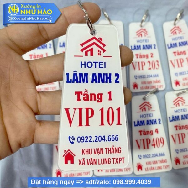 móc khóa số phòng nhà nghỉ khách sạn