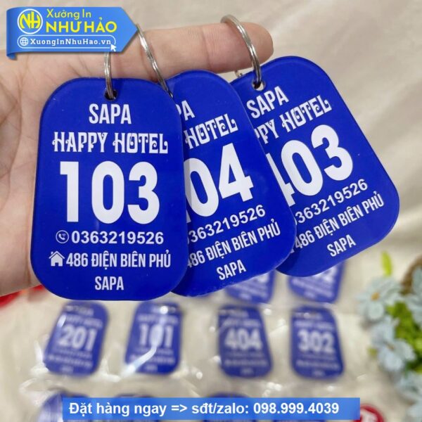 móc khóa số phòng nhà nghỉ khách sạn
