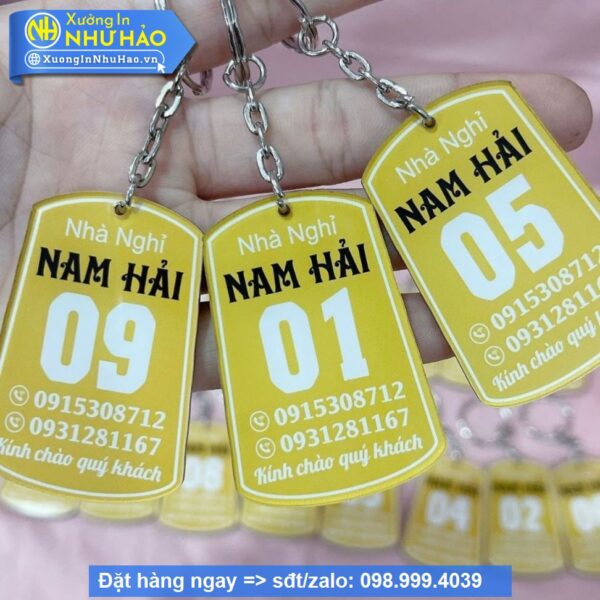 móc khóa số phòng nhà nghỉ khách sạn