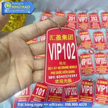 móc khóa số phòng nhà nghỉ khách sạn