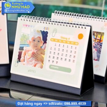 In Lịch Để Bàn Chữ A 2025