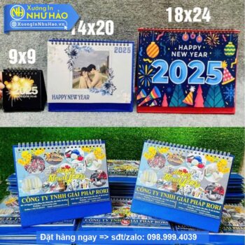 Lịch Để Bàn Chữ A Năm 2025