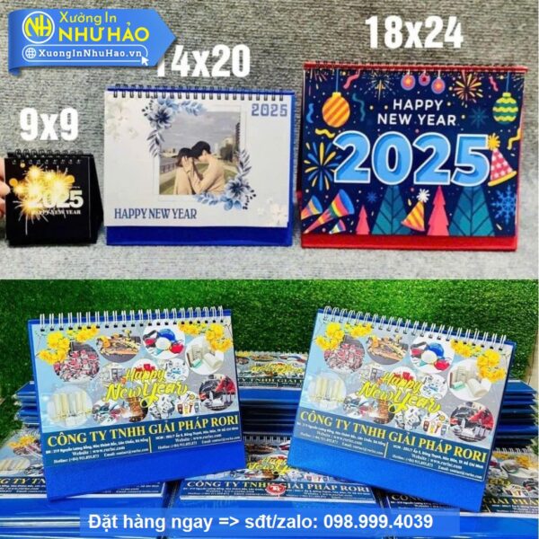 Lịch Để Bàn Chữ A Năm 2025