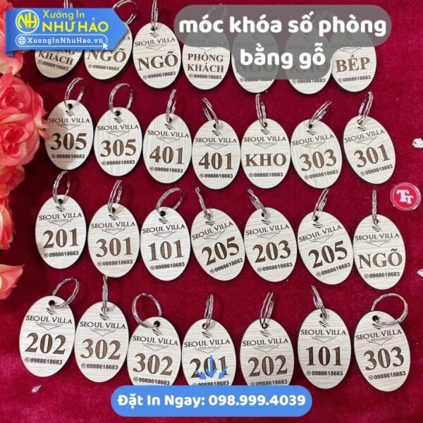Mua Móc Khóa Số Phòng Bằng Gỗ Ở Đâu Chất Lượng, Xưởng In Như Hảo Chuyên Sản Xuất Móc Khóa Gỗ Theo Yêu Cầu - Hình ảnh 2