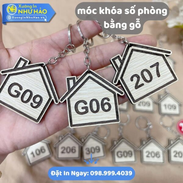 Mua Móc Khóa Số Phòng Bằng Gỗ Ở Đâu Chất Lượng, Xưởng In Như Hảo Chuyên Sản Xuất Móc Khóa Gỗ Theo Yêu Cầu - Hình ảnh 5