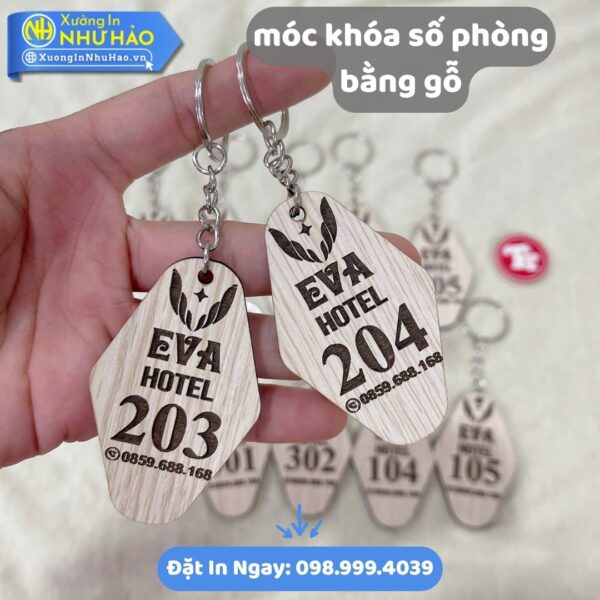 Mua Móc Khóa Số Phòng Bằng Gỗ Ở Đâu Chất Lượng, Xưởng In Như Hảo Chuyên Sản Xuất Móc Khóa Gỗ Theo Yêu Cầu - Hình ảnh 3
