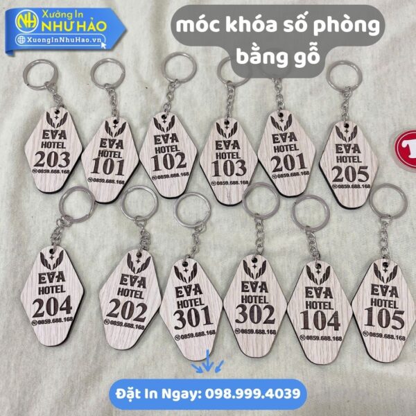 Mua Móc Khóa Số Phòng Bằng Gỗ Ở Đâu Chất Lượng, Xưởng In Như Hảo Chuyên Sản Xuất Móc Khóa Gỗ Theo Yêu Cầu - Hình ảnh 4