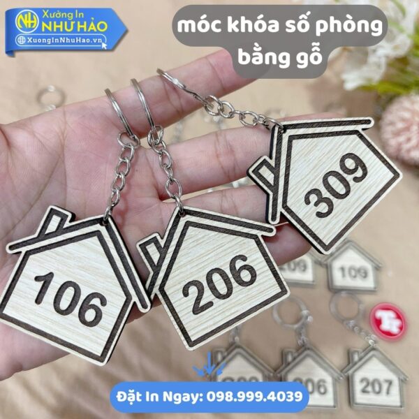Mua Móc Khóa Số Phòng Bằng Gỗ Ở Đâu Chất Lượng, Xưởng In Như Hảo Chuyên Sản Xuất Móc Khóa Gỗ Theo Yêu Cầu - Hình ảnh 7