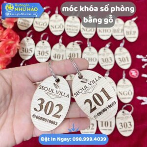 Mua Móc Khóa Số Phòng Bằng Gỗ Ở Đâu Chất Lượng, Xưởng In Như Hảo Chuyên Sản Xuất Móc Khóa Gỗ Theo Yêu Cầu