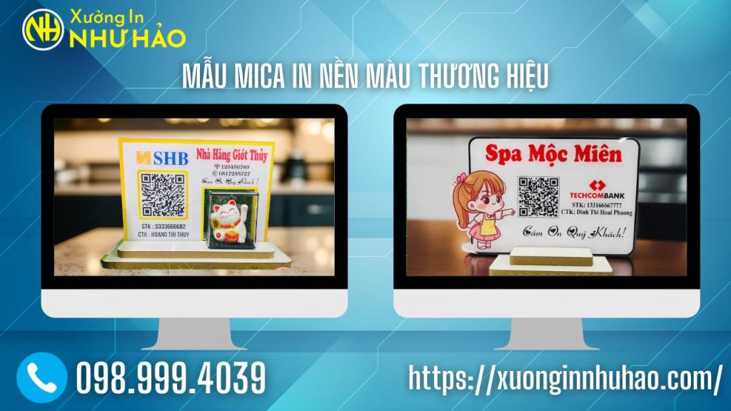 Mẫu Mica In Nền Màu Thương Hiệu