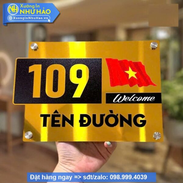 Biển Số Nhà Alu Vàng Gương: Sang Trọng, Bền Đẹp Vượt Thời Gian - Hình ảnh 2