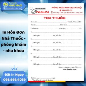 (Ship 4 Ngày) In Hóa Đơn Nha Khoa - Phòng Khám Theo Yêu Cầu, Báo Giá In Hóa Đơn Phòng Khám Nhanh Chóng