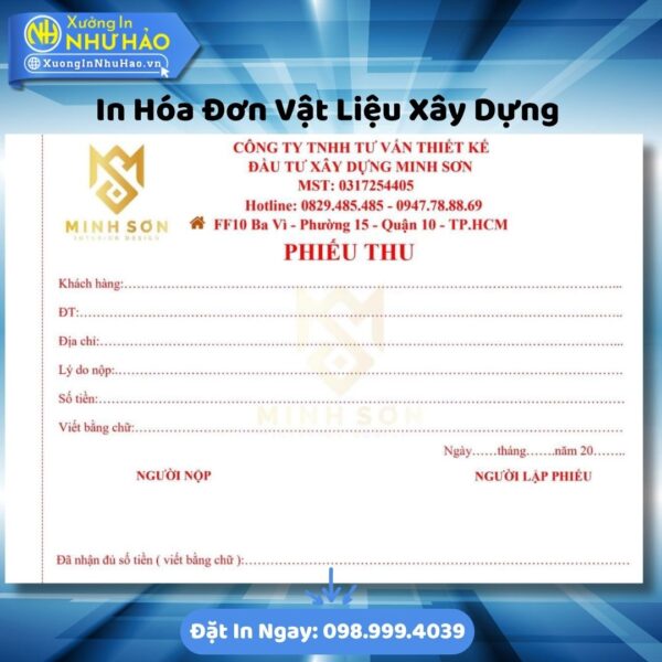 (Ship 4 Ngày) In Hóa Đơn Vật Liệu Xây Dựng Theo Yêu Cầu: Báo Giá Nhanh, In Hóa Đơn Thông Thường Chất Lượng Cao - Hình ảnh 3