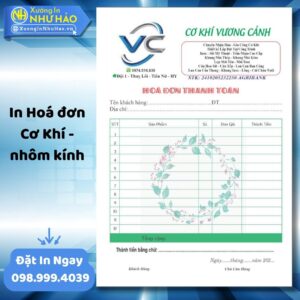 (Ship 4 Ngày) Dịch Vụ In Hoá Đơn Cơ Khí - Nhôm Kính Chuyên Nghiệp Theo Yêu Cầu