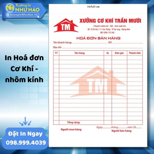 (Ship 4 Ngày) Dịch Vụ In Hoá Đơn Cơ Khí - Nhôm Kính Chuyên Nghiệp Theo Yêu Cầu - Hình ảnh 4