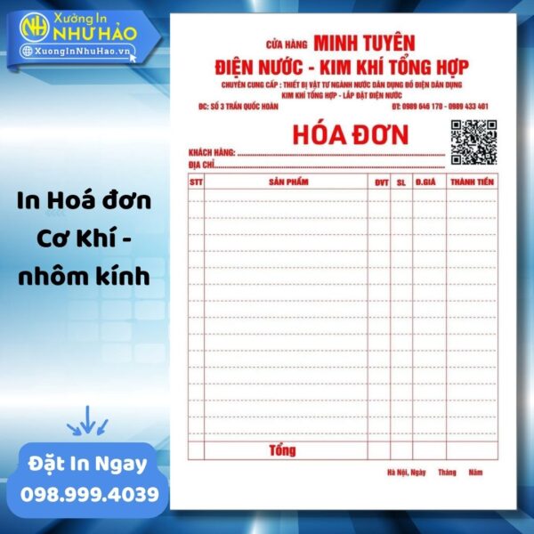 (Ship 4 Ngày) Dịch Vụ In Hoá Đơn Cơ Khí - Nhôm Kính Chuyên Nghiệp Theo Yêu Cầu - Hình ảnh 2