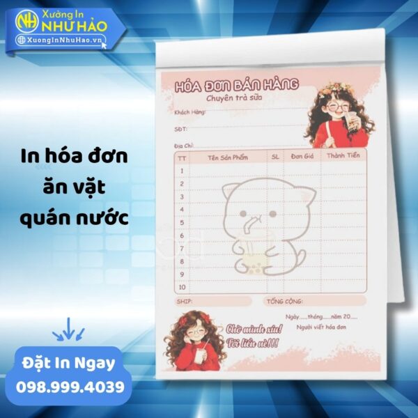 (Ship 4 Ngày) Dịch Vụ In Hóa Đơn Ăn Vặt - Quán Nước Theo Yêu Cầu Giao Dịch Nhanh Chóng - Hình ảnh 2